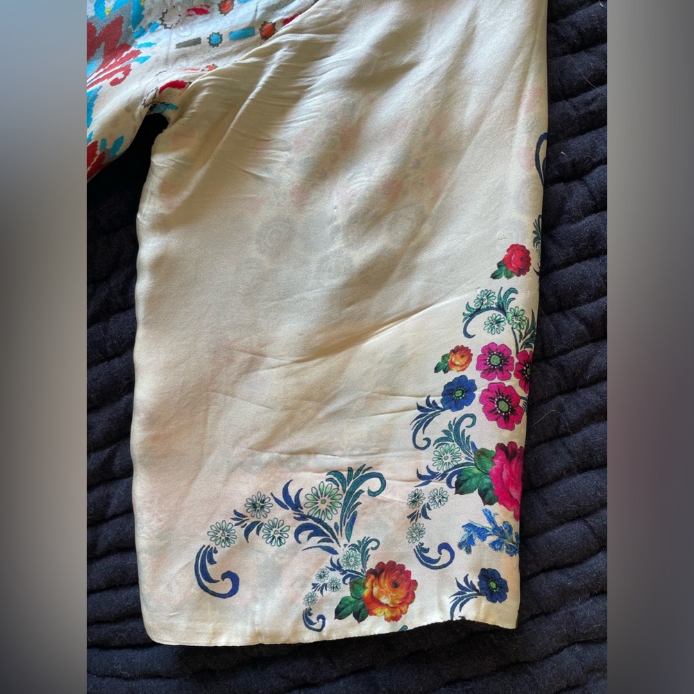 JOHNNY WAS Claret Reversible Silk Kimono with POCKETS! Silk! - Picture 10 of 17